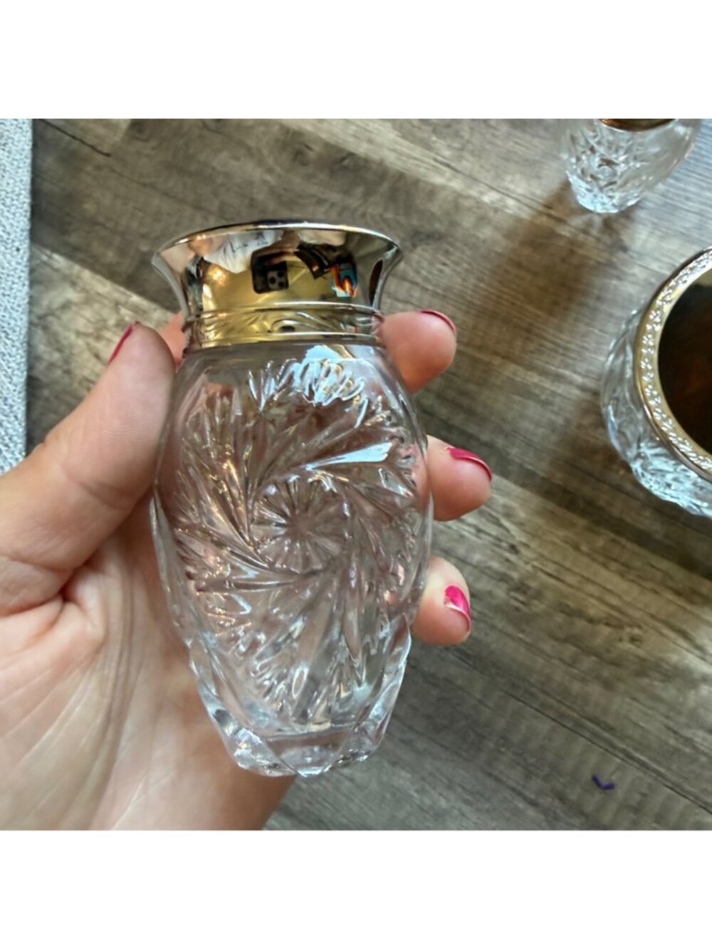 Vintage Ralph Lauren Crystal Vanity Jar & Bottles Set With Ornate - Picture 6 of 14